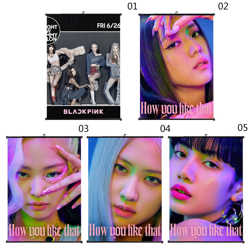 Hit upon Kpop Blackpink How You Like That Poster  LISA ROSE JENNIE JISOO HOW YOU LIKE THAT D-DAY Portray Hang Poster Fans Gift