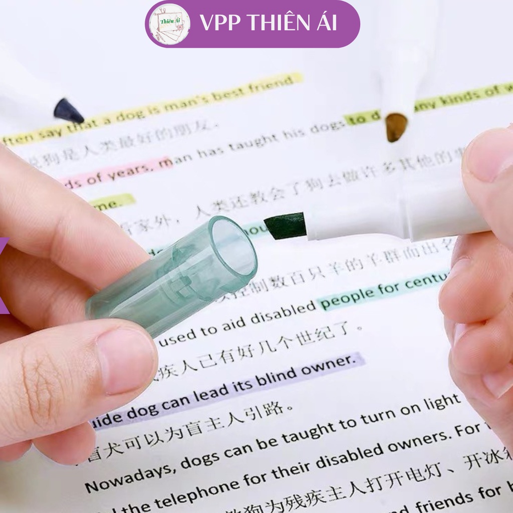 [Mã LIFEBOOK2 giảm 10% đơn 0Đ] Bút highlight pastel dạ quang ghi nhớ dòng cute đánh dấu nhiều màu