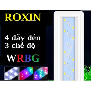 Đèn LED WRGB (3 chế độ) ROXIN 4 dãy đèn Full box dùng cho hồ cá, hồ thủy sinh, hồ bán cạn dài 30 - 90 cm