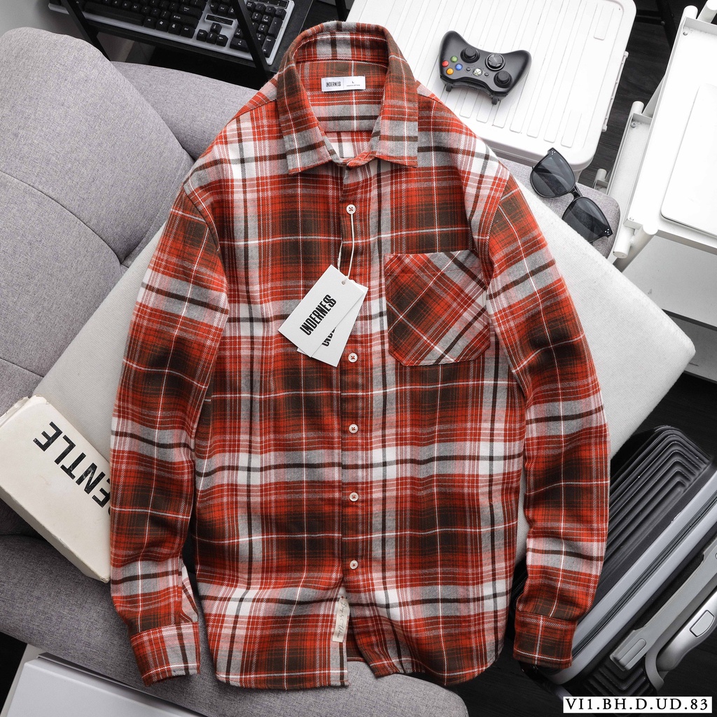 Aó sơ mi nam dài tay UNDES 2 VNXK chính hãng,Form Slim,chất vải Flannel mềm mịn Hàng VNXK