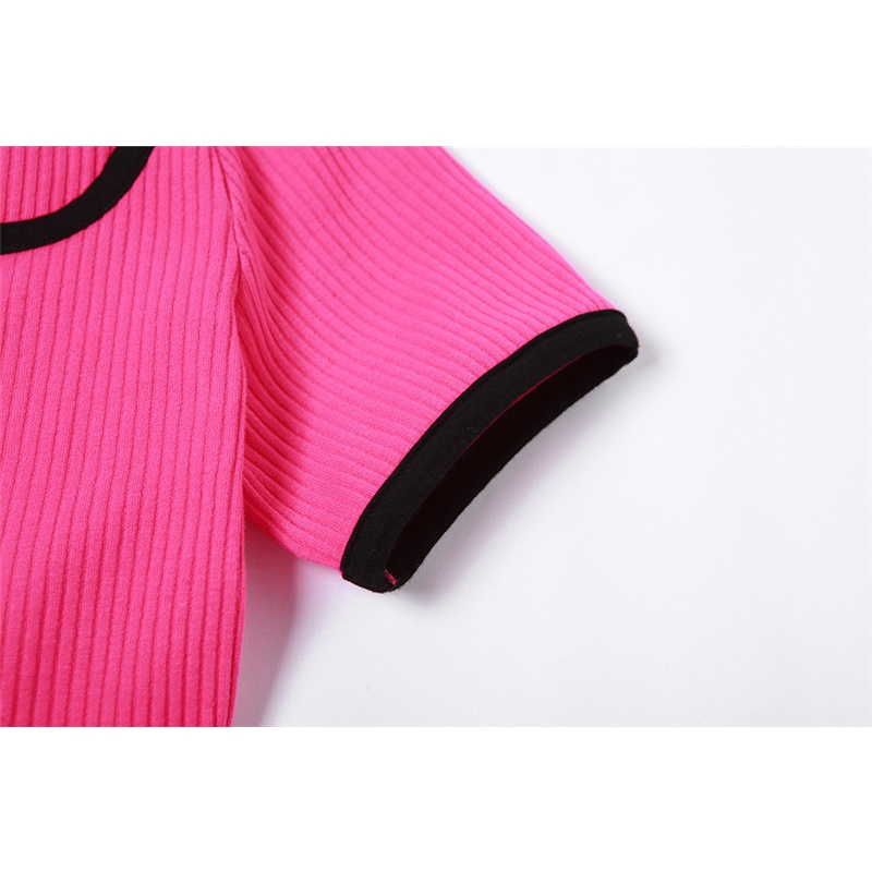 Đầm Tay Ngắn Dáng Ôm In Chữ Thời Trang Cho Nữ