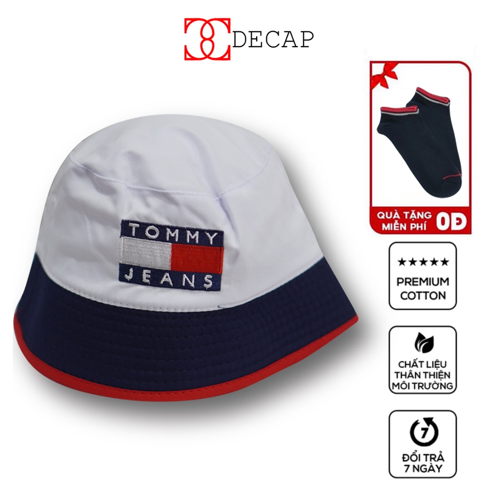 Mũ bucket tai bèo nón cụp có vành Unisex nam nữ ulzzang chất vải kaki tốt phom đẹp kiểu Tommy | DECAP SHOP