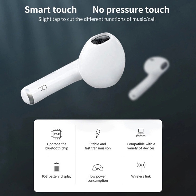 Tai Nghe Bluetooth Pro6 TWS 5.0 ⚡ FREE SHIP ⚡ Tai Nghe Không Dây Cảm Biến, Định Vị Đổi Tên, Dùng Cho Android và IOS