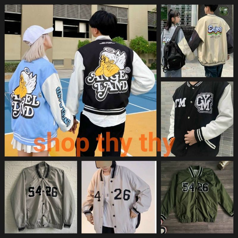 Áo khoác dù kiểu bomber unisex nam nữ thích hợp mặc cặp thời trang teen