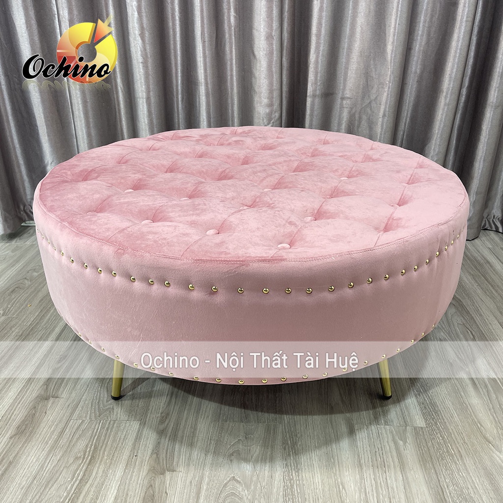 Đôn Tròn Cách Điệu Chân Vàng Cao Cấp Cao 45 Đk 80 ( Đủ Màu)