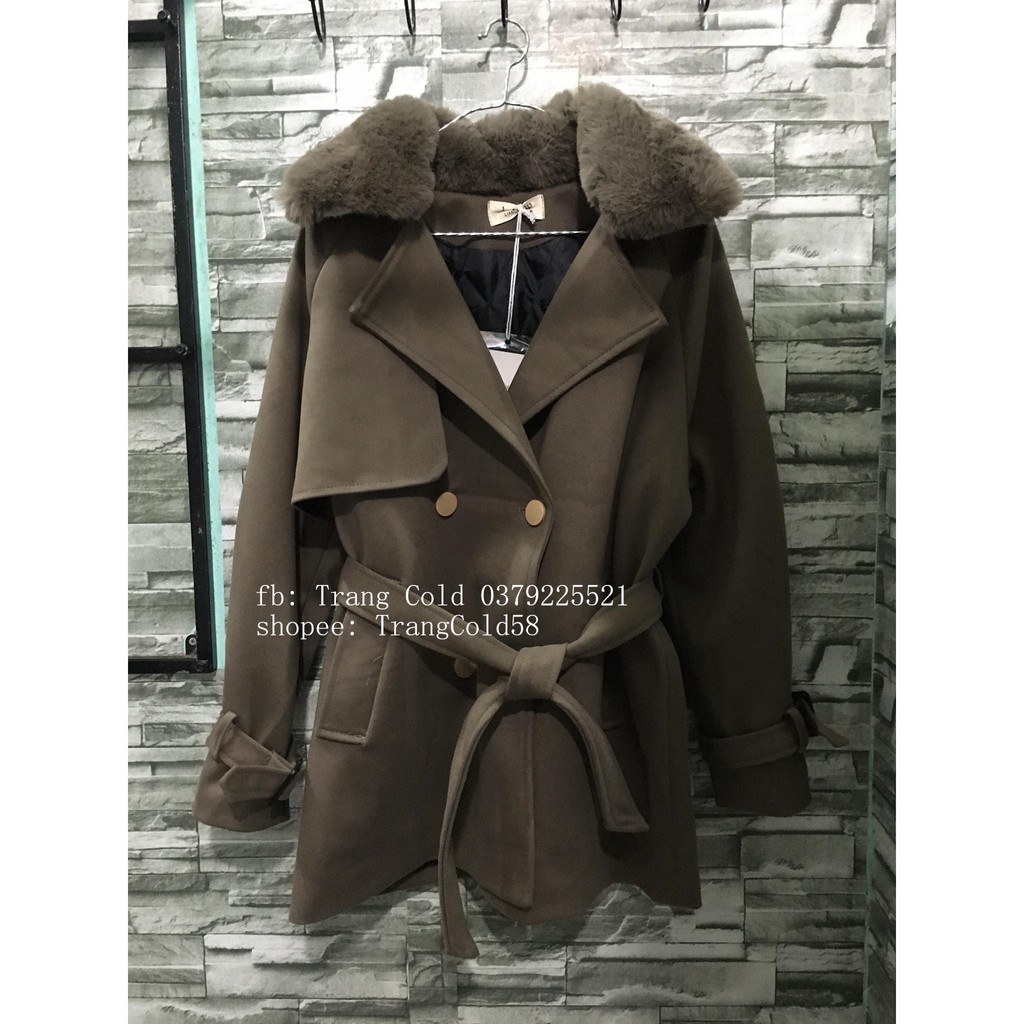 Áo khoác dạ cổ lông siêu đẹp hàng chuẩn Loại 1 (kèm ảnh thật shop tự chụp )