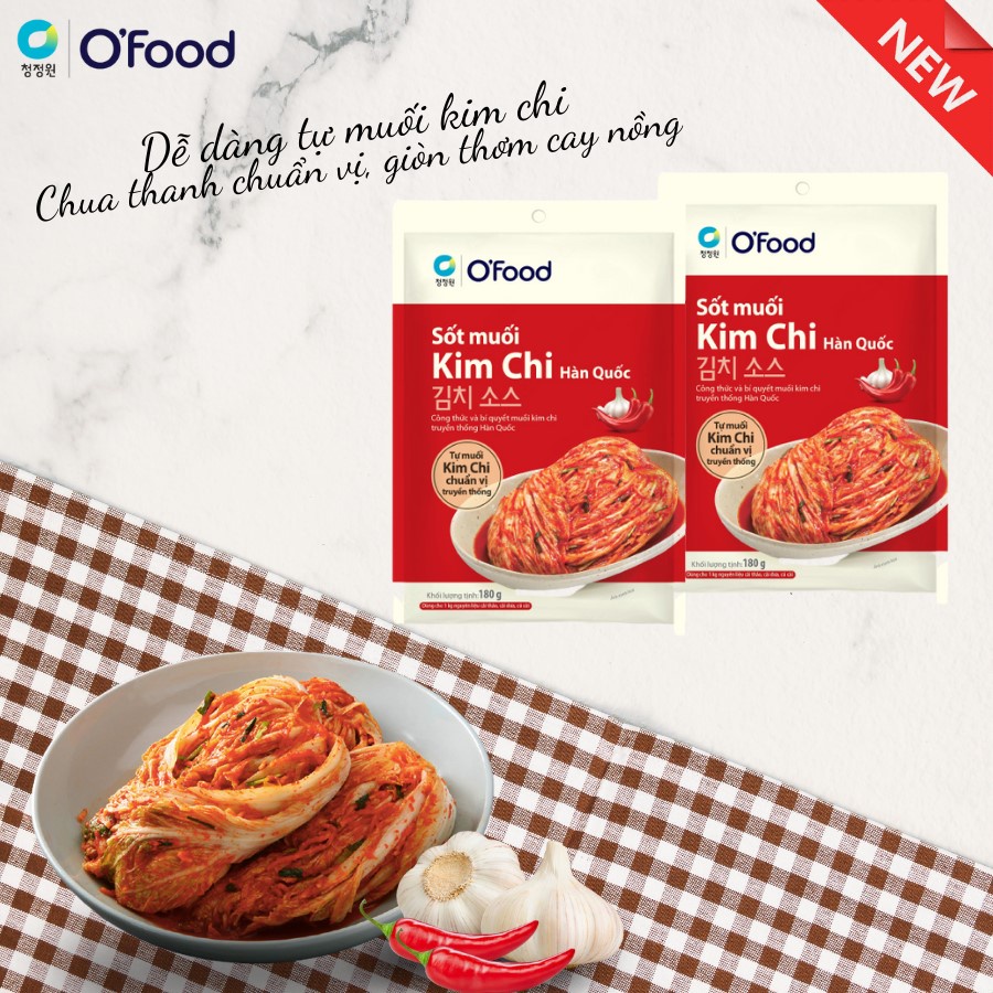 Sốt muối kim chi Hàn Quốc O'Food - Xốt muối kim chi chuẩn vị Hàn Quốc Bibigo CJ - Gia vị muối kim chi Chungwoo