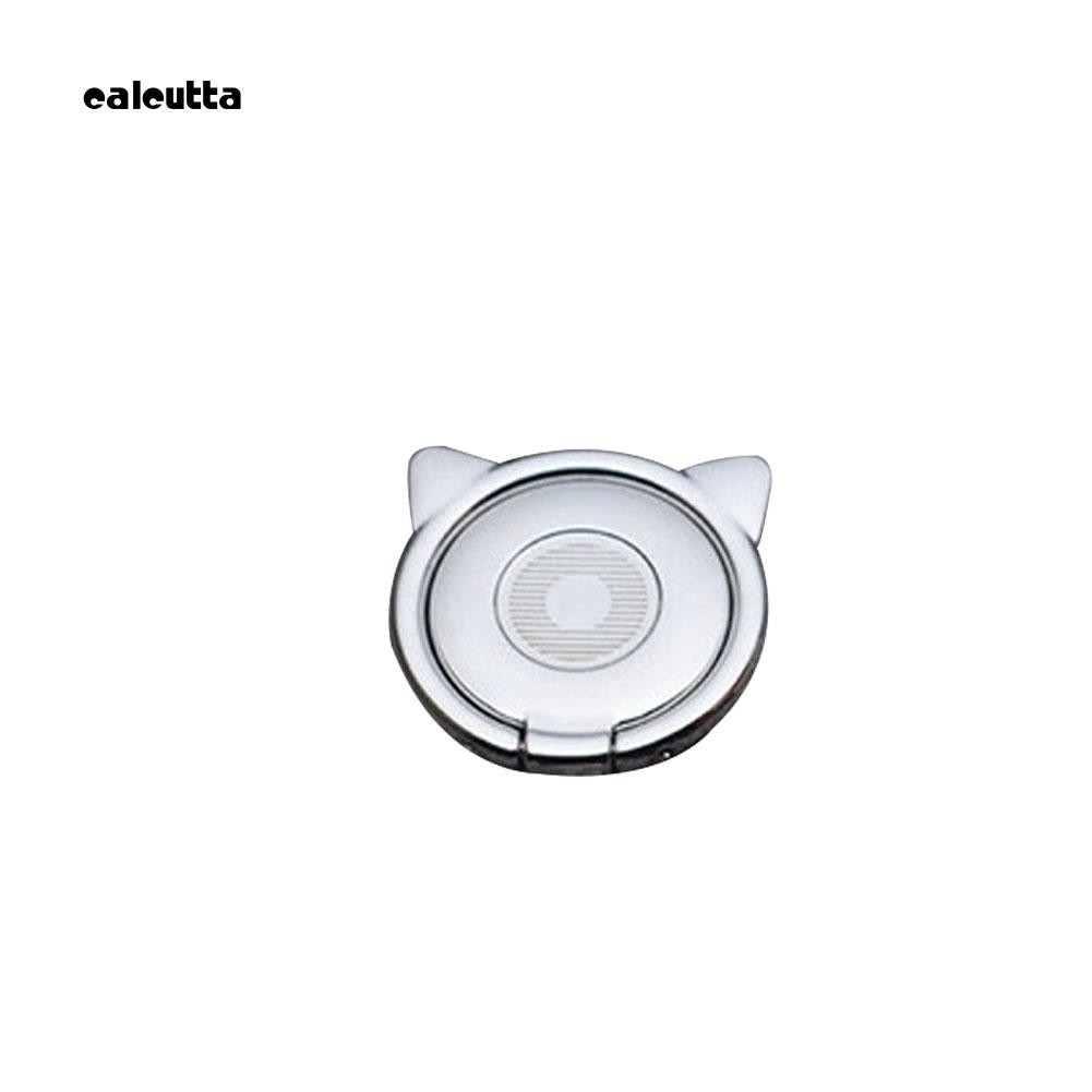 CAL_Universal Rotated Cute Cat Ears Metal Mobile Phone Finger Ring Holder Grip Stand