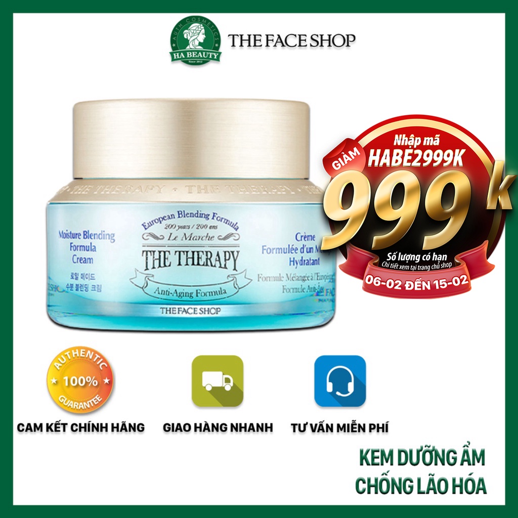 Kem dưỡng ẩm chống lão hóa làm dịu da phục hồi da The Face Shop The Therapy Moisture Blending Formula Cream 50ml