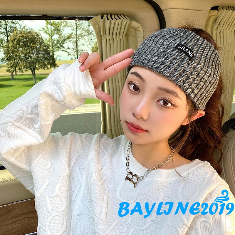 Băng đô dệt kim co giãn màu trơn in chữ xinh xắn