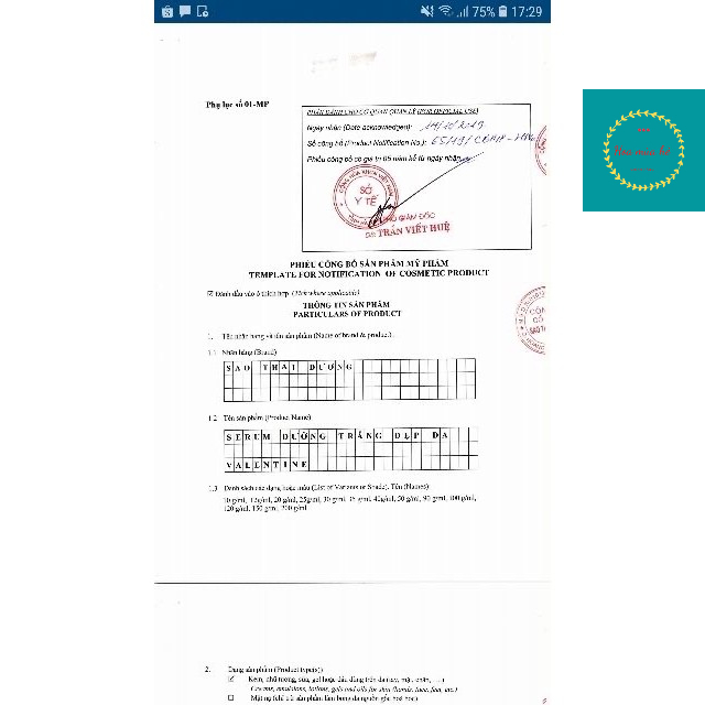 SERUM VALENTINE LỌ 10ml - CHÍNH HÃNG 100% sao thái dương