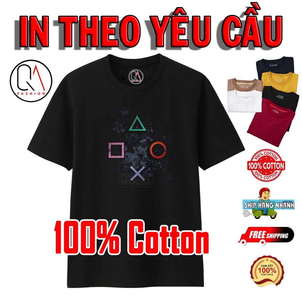 Áo thun ngắn tay  - 100% COTTON - BIG SIZE in hình theo yêu cầu