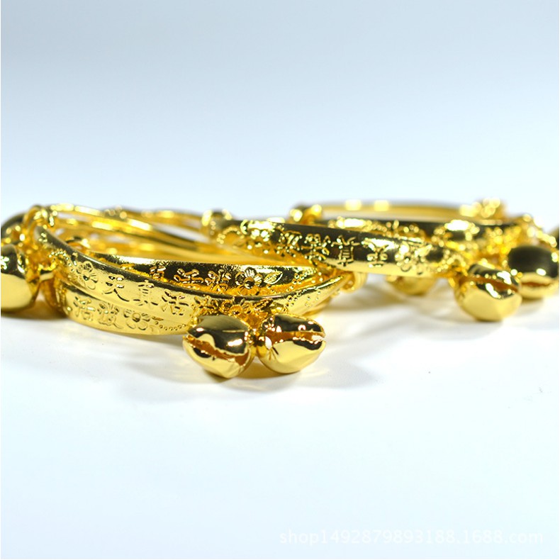 Món Quà Cho Bé Yêu-Lắc Tay Gold 18k Cho Trẻ Em 2 Chuông Cực Xinh,Cực Yêu