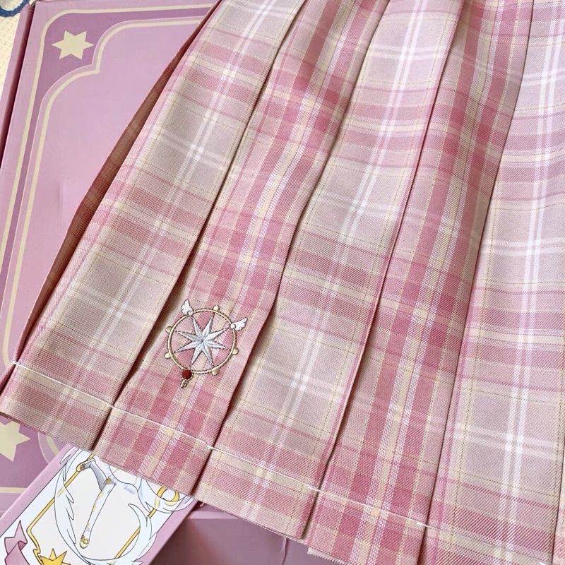 (sẵn) [Brand SNBL] Váy JK Sakura có bling vàng phong cách JK DK hàng chính hãng