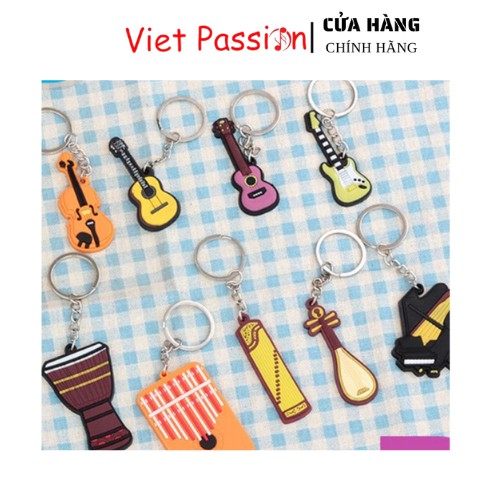Móc chìa khoá hình cây đàn guitar ukulele, piano, violin, ghi ta điện giá rẻ Viet Passion