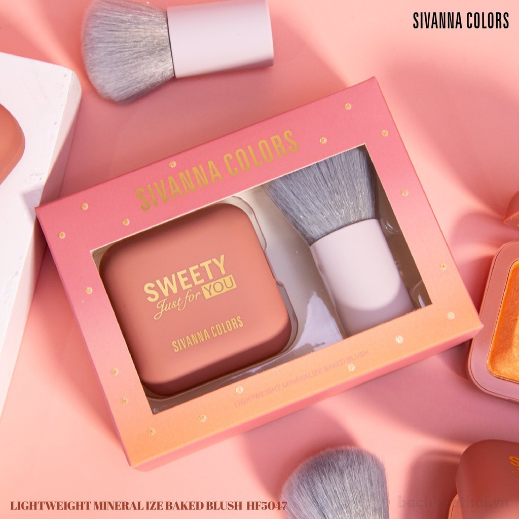 SET 2 IN 1 Phấn má và cọ Sivanna Colors Sweety Just For You Thái Lan