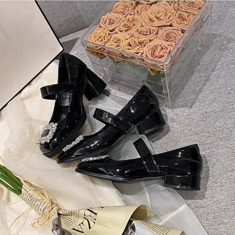 Giày Cao Gót Da Mũi Vuông Thời Trang Xuân Hè Sành Điệu