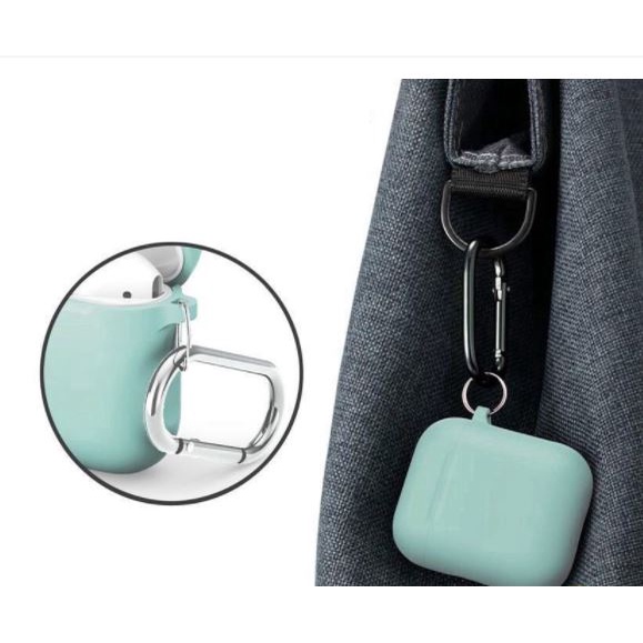 Vỏ Bảo Vệ Hộp Sạc Tai Nghe Không Dây Airpods 1/2/i12 trơn màu, nhiều màu tự chọn, Có Móc Khóa Cực Tiện Lợi/Max