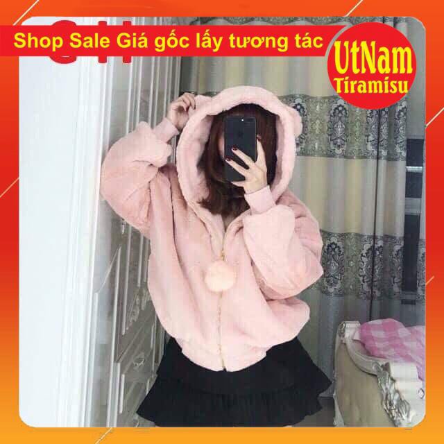 🦋⚡️FLASH SALE⚡️ÁO KHOÁC LÔNG TAI GẤU QUẢ BÔNG FORM THỤNG NAM NỮ GIÁ SỈ UNISEX