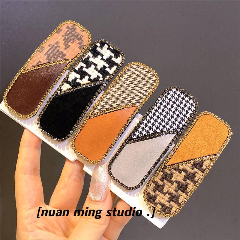 Kẹp Tóc Bằng Da Phối Nhung Phong Cách Hàn Quốc Dành Cho Nữ