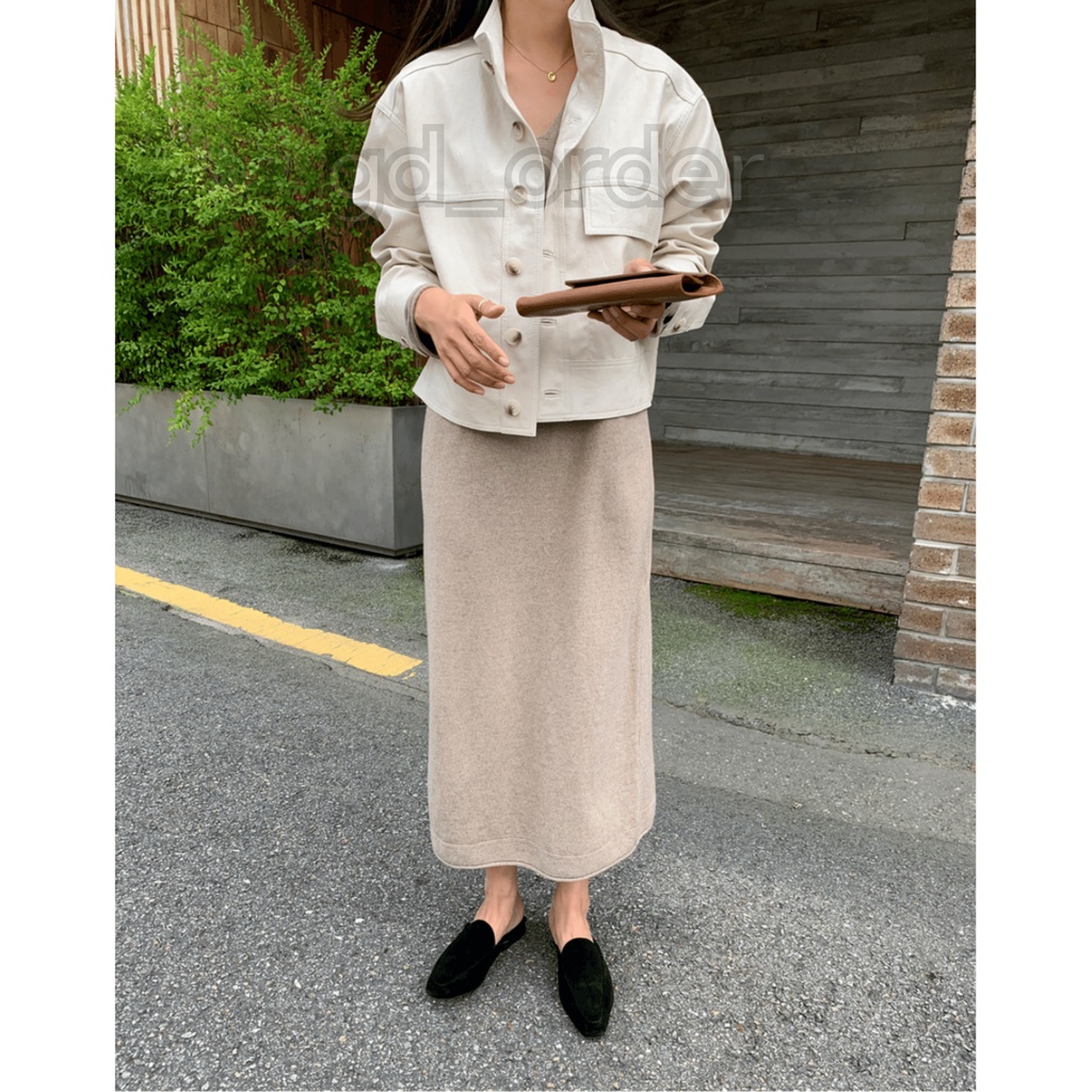 K58|Áo khoác da PU hàn quốc nữ khóa cài croptop dáng ngắn năng động màu đen, be gd_order