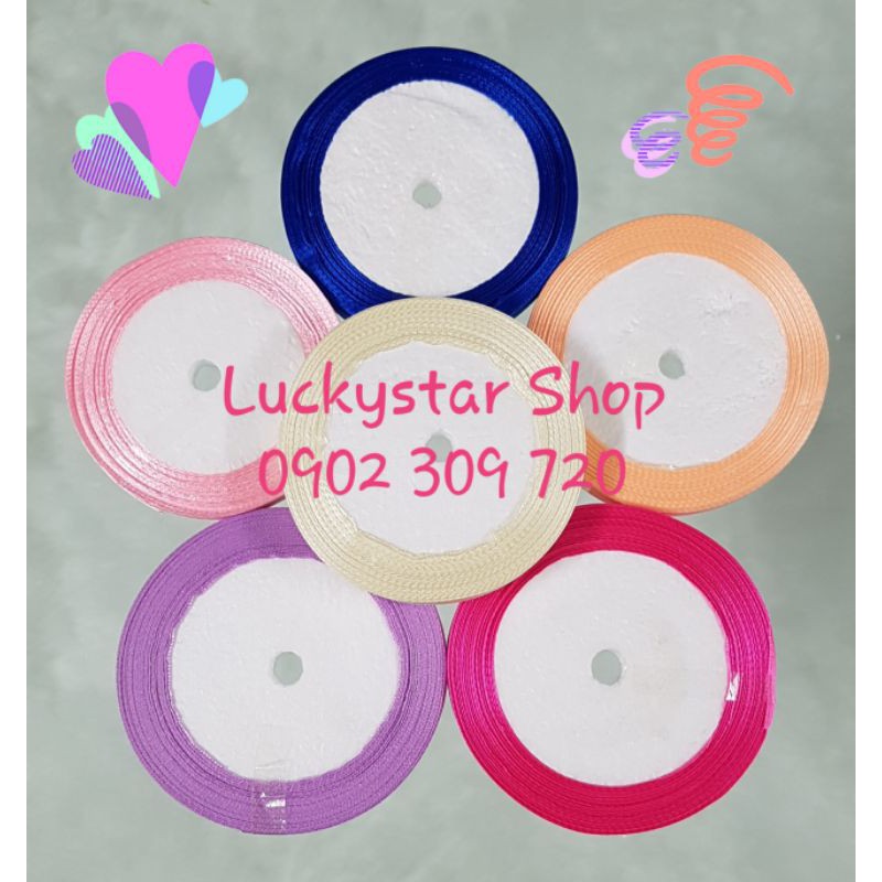 Dây Ruy Băng Lụa Satin mềm mại, cuộn dài 20 mét, rộng 1 cm / 2 cm, màu trơn, nhiều màu để lựa chọn.