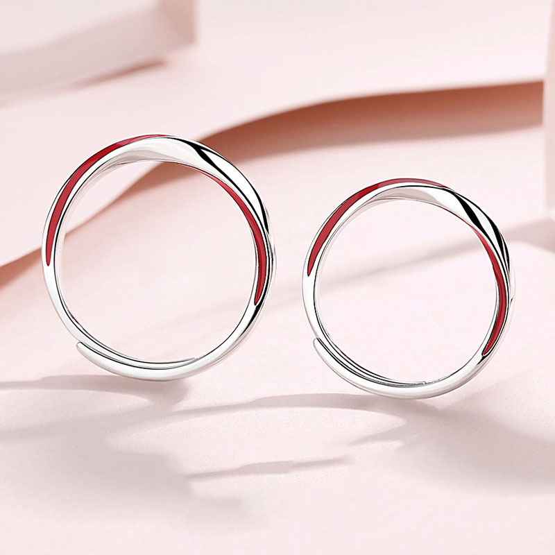 Nhẫn màu đỏ thiết kế đơn giản thời trang cho cặp đôi