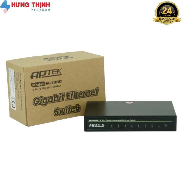 Bộ chia mạng 8 cổng Gigabit APTEK SG1080 - Hàng chính hãng