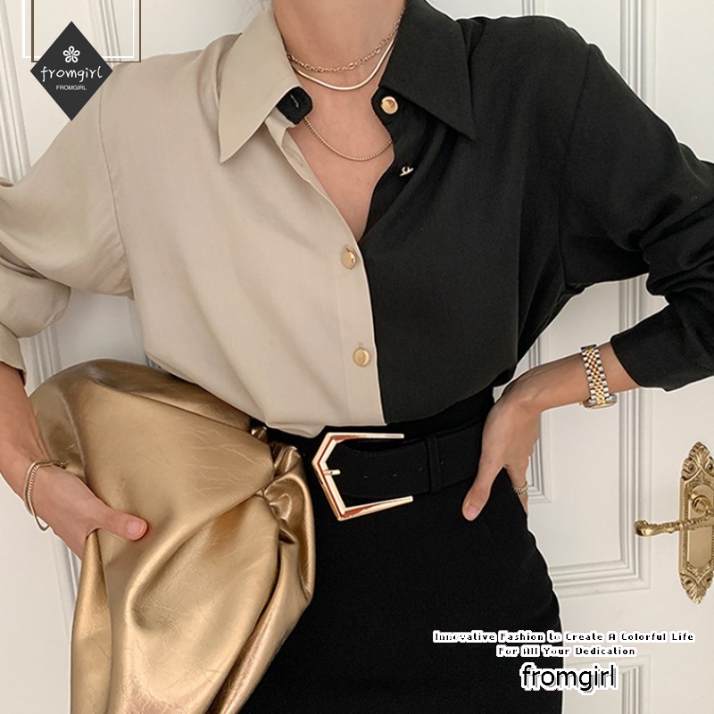 Áo Sơ Mi Tay Dài Kiểu retro Hàn Quốc Thời Trang Mùa Thu Dễ Phối Đồ