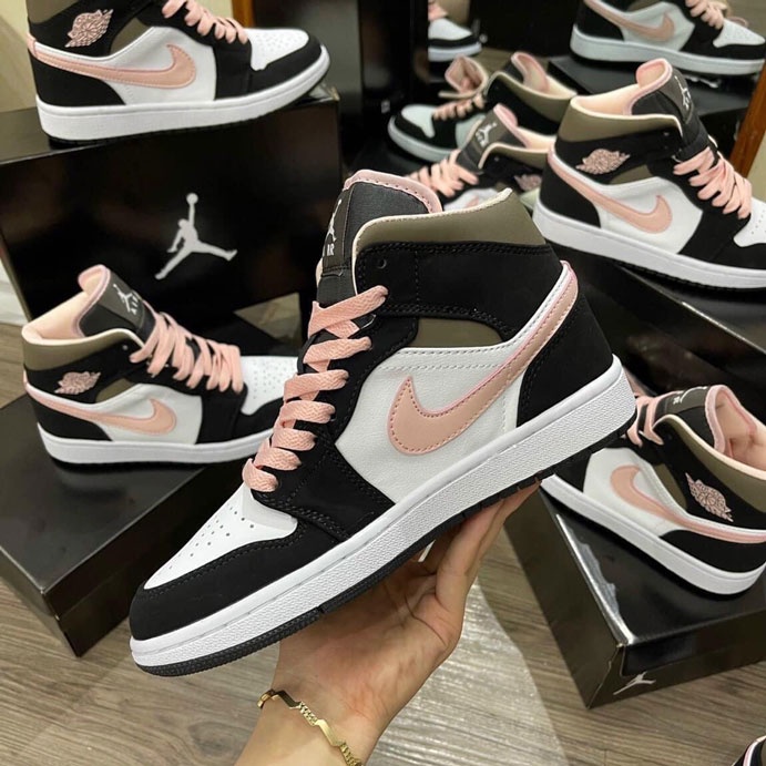 Giày thể thao jordan cam đào peach mo_cha cổ cao cổ thấp nam nữ cực chất, hàng new 2022 Fullbox + Tặng dây