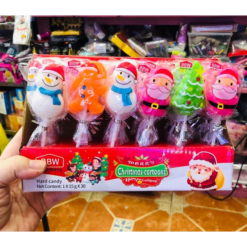 Kẹo mút cây thông noel người tuyết