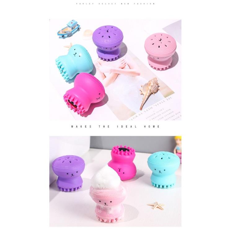 Bàn Chải Rửa Mặt Hai Đầu Hình Bạch Tuộc Xinh Xắn