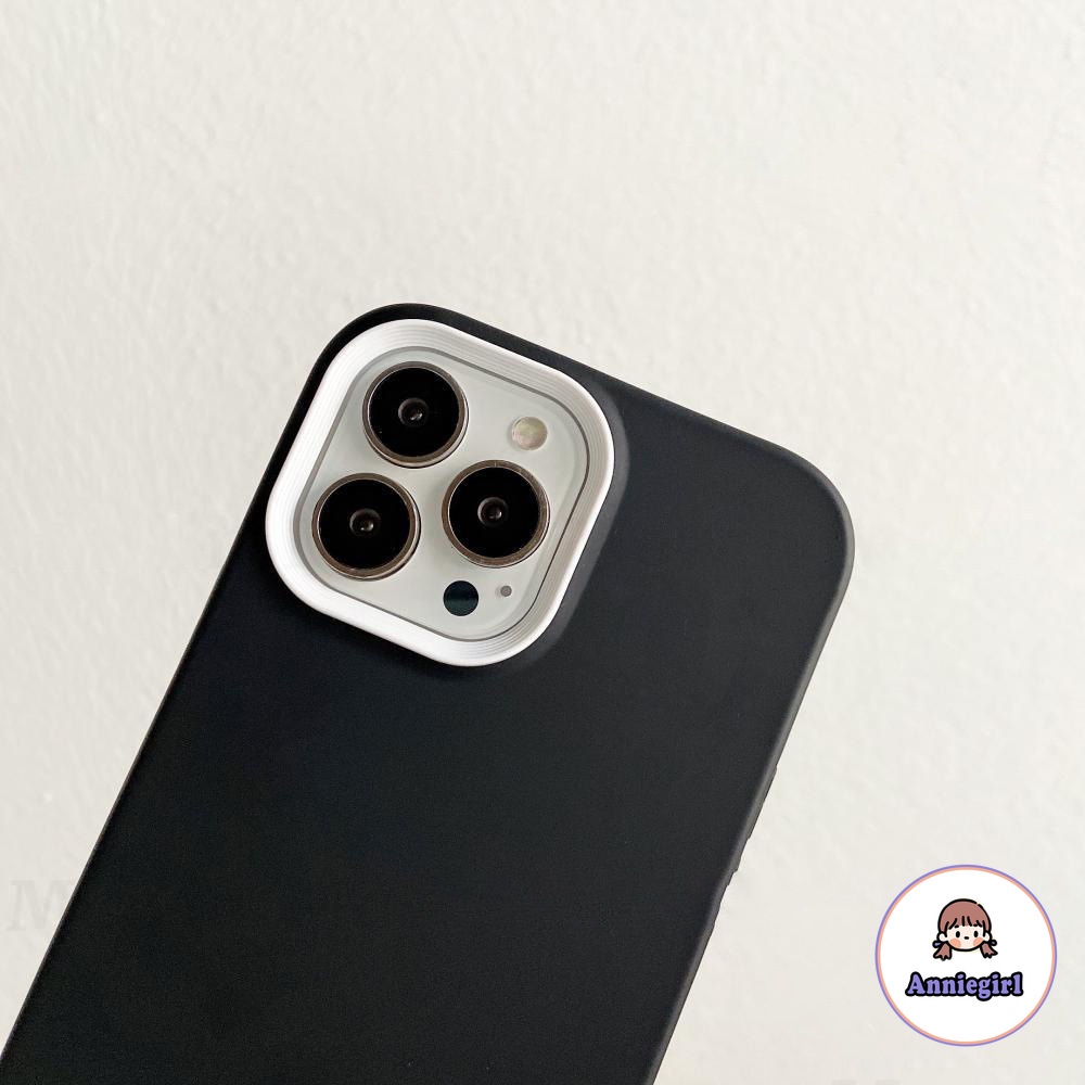 Ốp Điện Thoại Silicone Mềm Màu Đen Đơn Giản Chống Sốc 3 Trong 1 Cho IPhone 14 13 12 11 Pro Max X XR 8 7 Plus