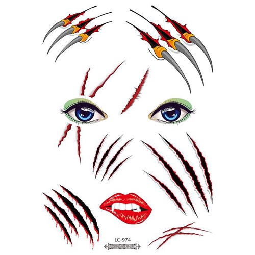 Cod Qipin Hình Xăm Dán Tạm Thời Vui Nhộn Cho Tiệc Halloween