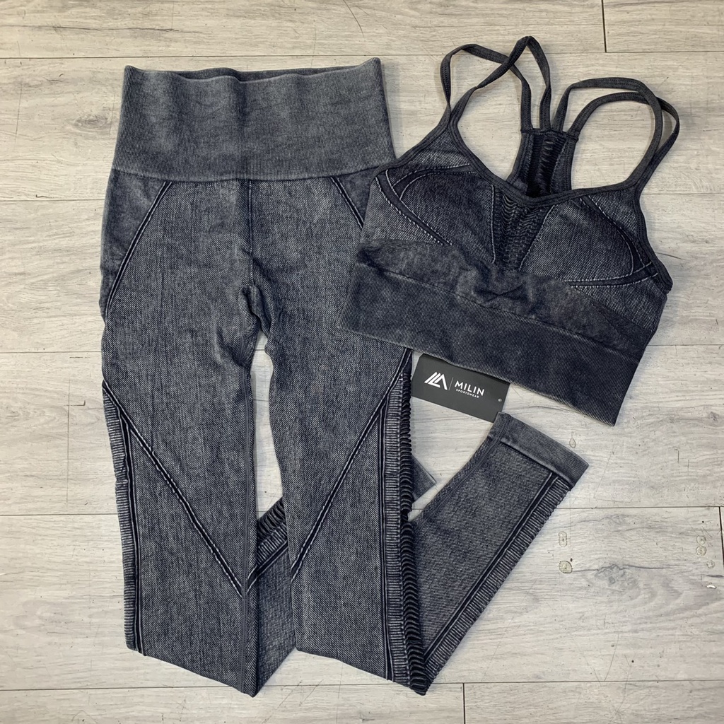 Bộ Đồ Tập Gym Yoga Nữ Chất Dệt Màu Giả Jean - Độc Lạ