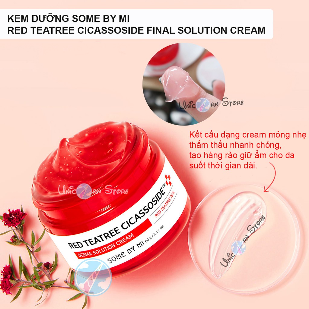 Kem Dưỡng Làm Dịu, Chiết Xuất Tràm Trà Đỏ SOME BY MI Red Teatree Cicassoside Cream 60ml