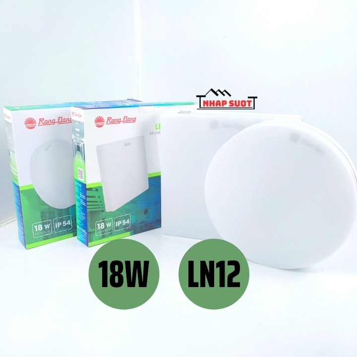 Đèn Ốp Trần Nổi 18W LED Rạng Đông Tràn Viền Chống Ẩm IP54 , bảo hành 3 năm - LN12N