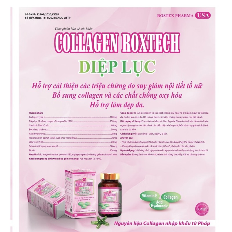 Viên uống COLLAGEN DIỆP LỤC bổ sung biotin  hỗ trợ làm đẹp da, trắng sáng da | BigBuy360 - bigbuy360.vn