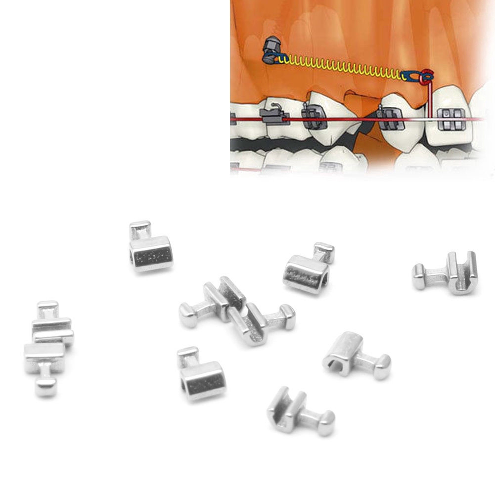Bộ 10 móc niềng răng chất liệu inox có các loại dài/ngắn