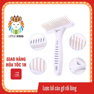 Lược chải lông, gỡ rối lông cho chó mèo, thú cưng dạng bồ cào hai hàng đinh Little King pet shop