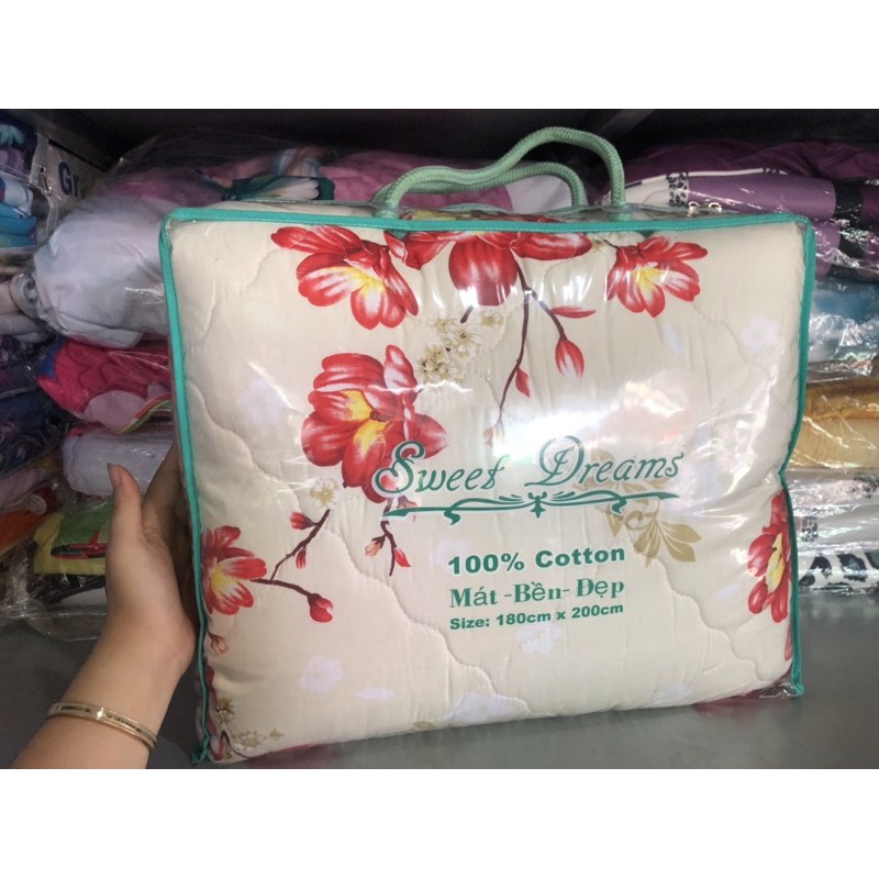 Mền Vải Thắng Lợi Cotton 100% chằn gòn Màu Bông