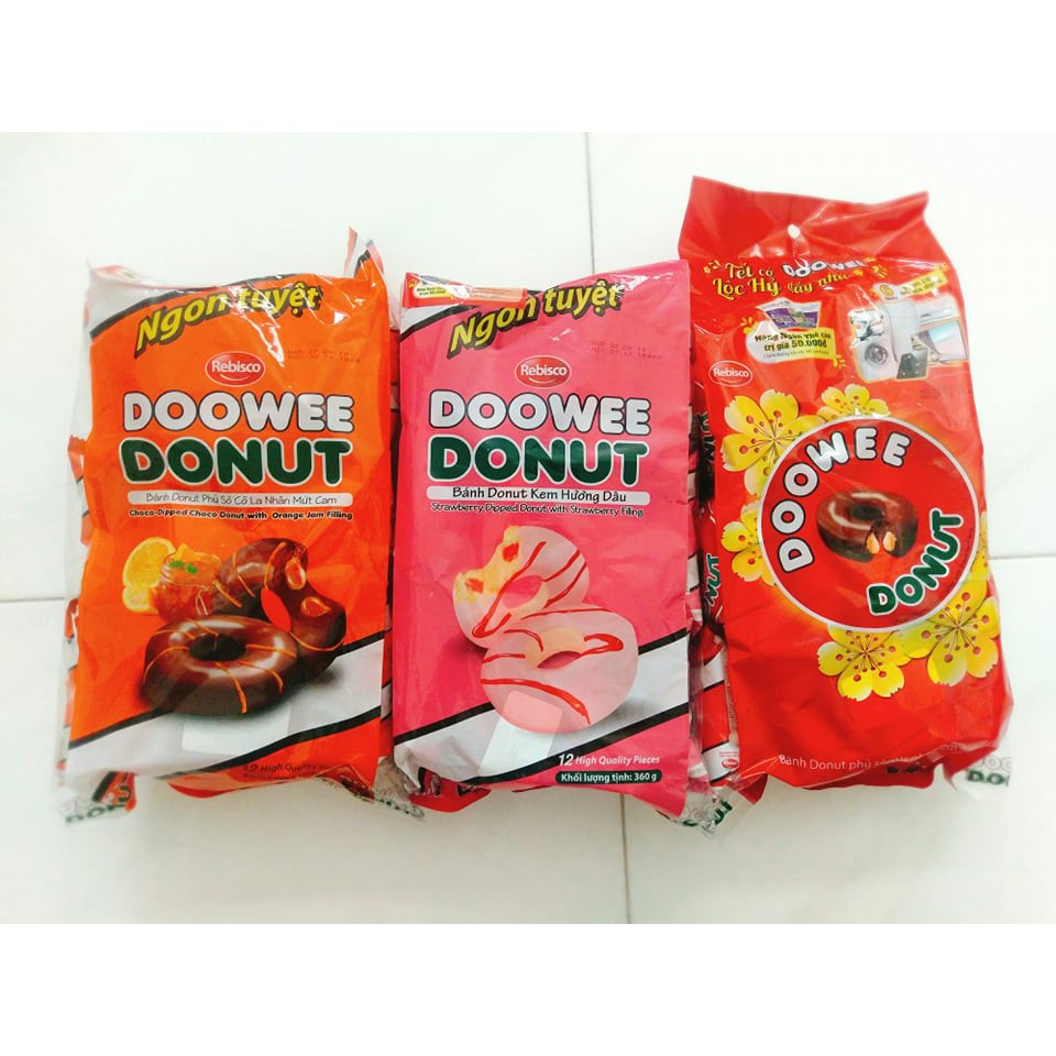 Bánh DOOWEE DONUT Sô cô la túi 12 cái 360 Gram