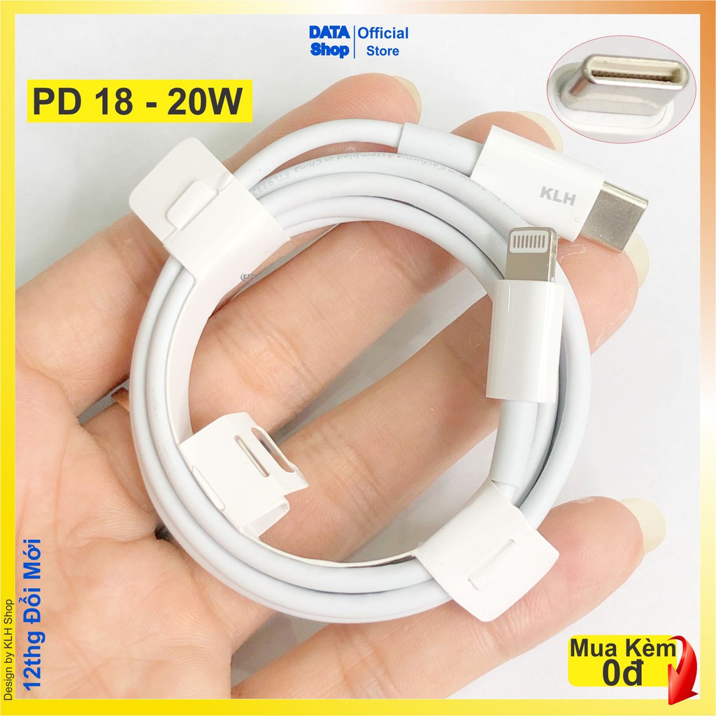 Dây cáp sạc Ip11 PD 18w, 20w cho Iphone 11, 12 Typec to Lightning sạc nhanh mfi, dùng cho bộ củ sạc IP 12 dài 1m