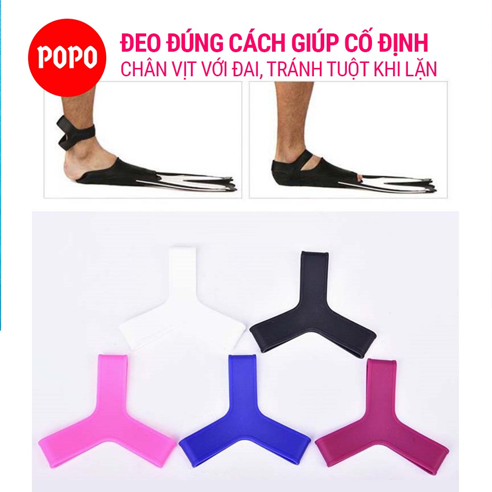 Bộ cố định chân nhái lặn biển 1141 phụ kiện chất liệu silicone giữ cố định chân vịt lặn biển chất liệu cao cấp POPO