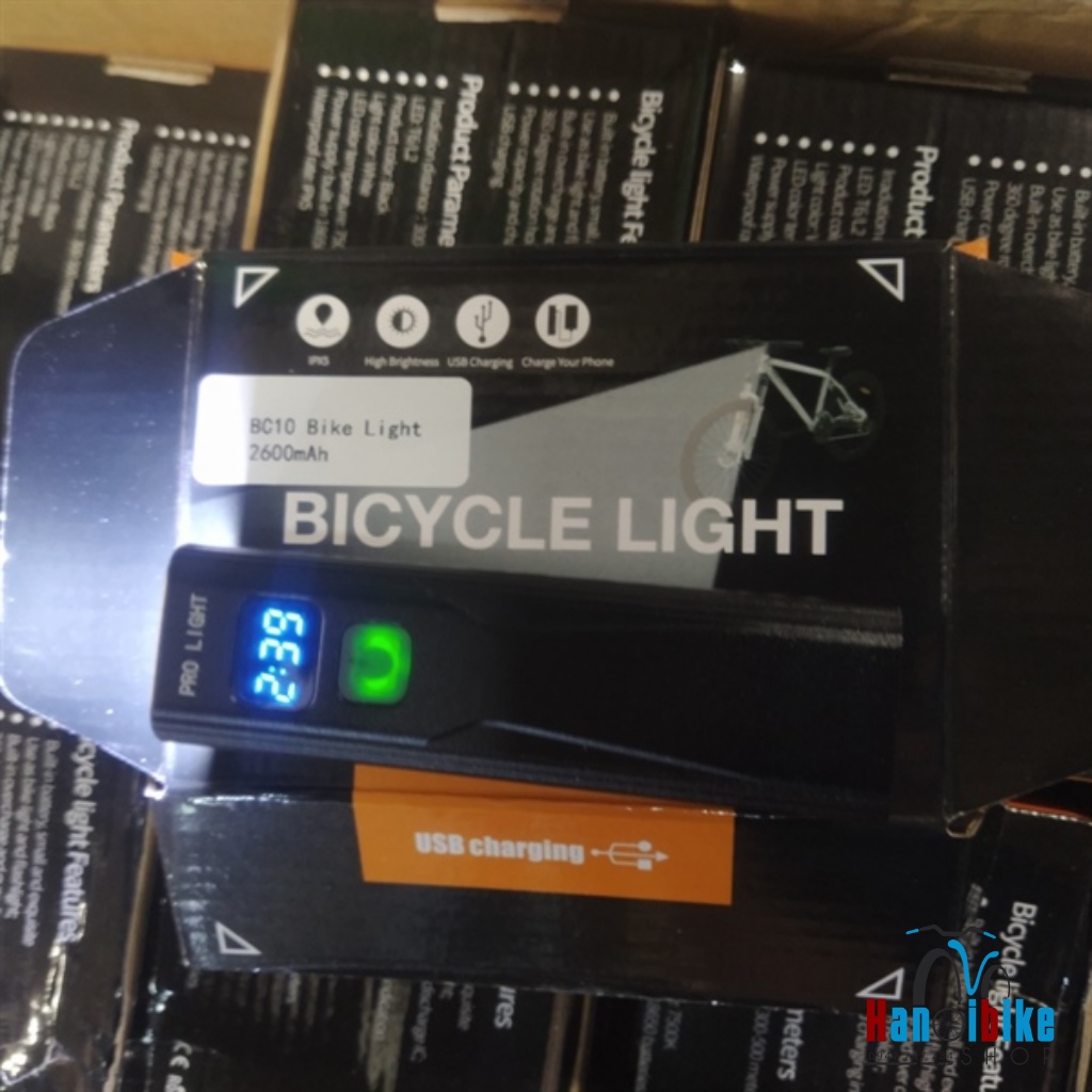 Đèn trước xe đạp có đồng hồ BC10