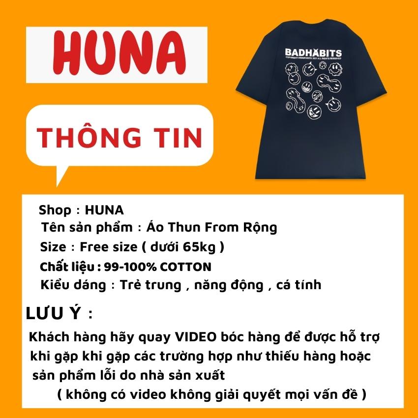 Áo Thun UNISEX HUNA Áo Phông From Rộng Unisex Cổ Tròn Thun Form Rộng Nam Nữ Chất Liệu COTTON Thoáng Mát Thấm Hút MÃ AT02