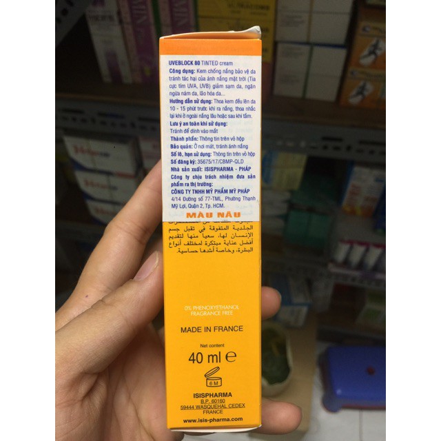 Kem chống nắng Uveblock SPF 50 - 80 Invisible dành cho da nhạy cảm (Tuýp 40ml) [CHÍNH HÃNG]