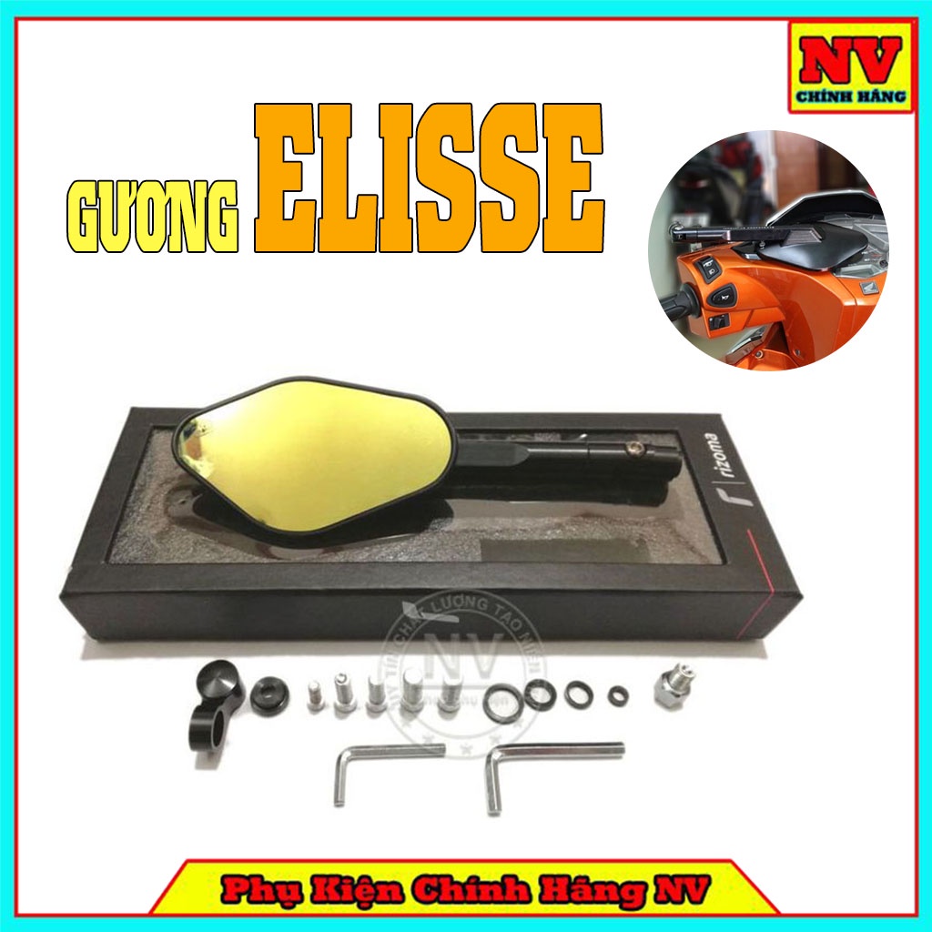 Gương chiếu hậu xe máy Rizoma Elisse thời trang mini cao cấp kèm chế xoay 360 độ cho AB, SH, SH Mode, Wave,…