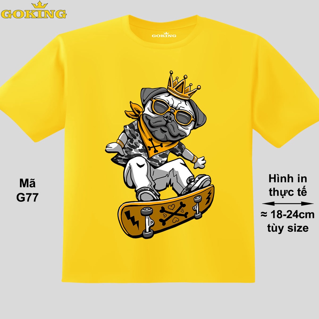 King Dog, mã G77. Áo thun trẻ em in siêu đẹp cho bé trai. Áo phông thoát nhiệt GOKING hàng hiệu cao cấp
