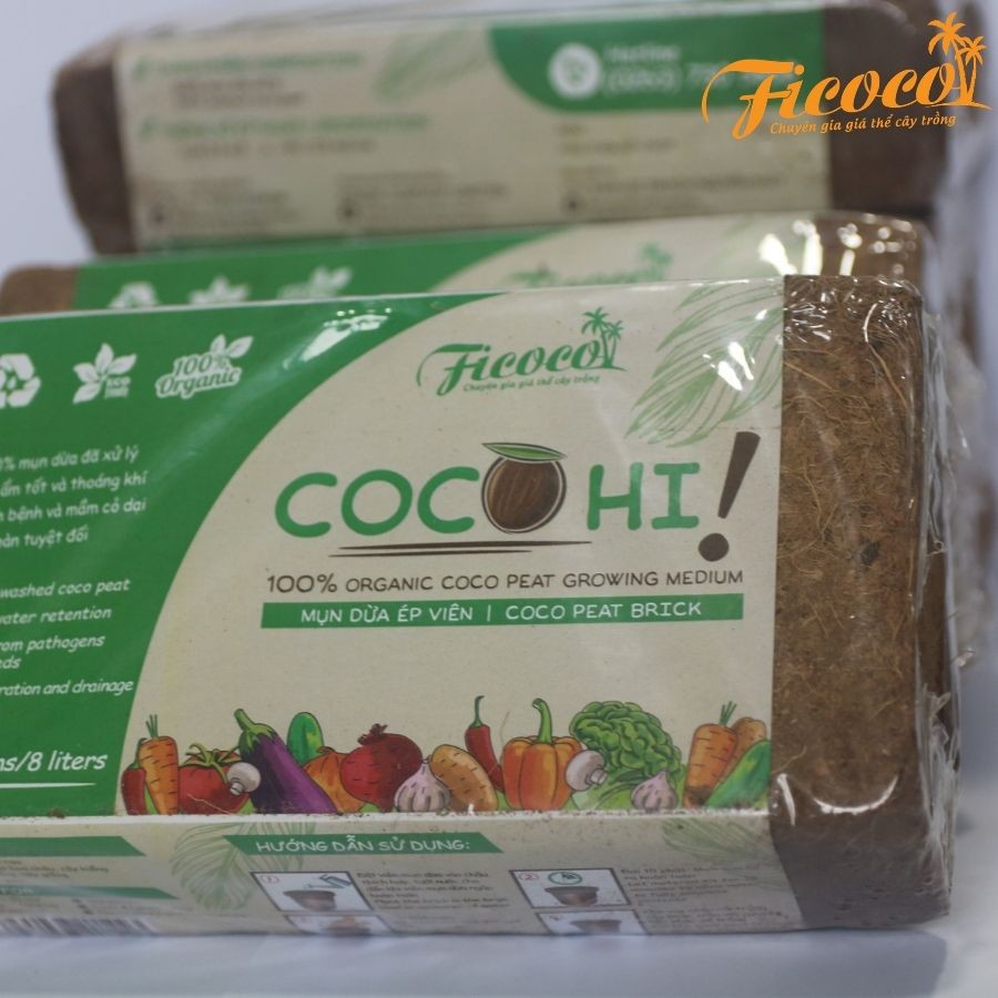 Viên nén xơ dừa trồng cây đã xử lý COCOHI! - FICOCO - Mùn dừa trồng cây viên nén